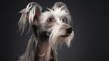 Chinese Crested Terrier in Studio Portrait