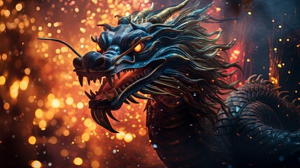 Dragon in Midnight New Year Celebration