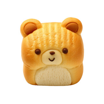 cute Bread shaped as animal, PNG image, isolated object