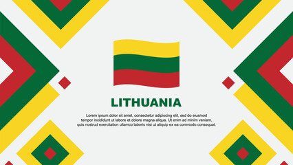 Lithuania Flag Abstract Background Design Template. Lithuania Independence Day Banner Wallpaper Vector Illustration. Lithuania Template