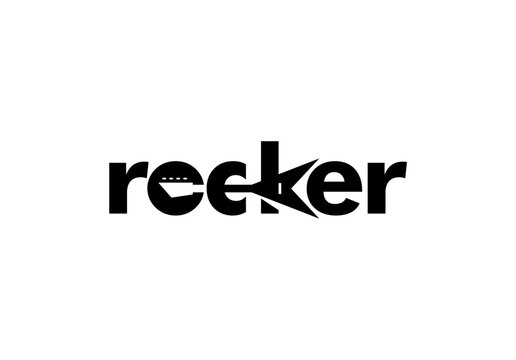 Rocker Guitar Lettering Letter Mark Logo Design