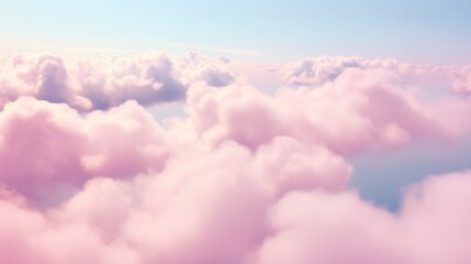 A group of clouds spelling out I Love You in the sky, with a soft pink haze surrounding the words. - obrazy, fototapety, plakaty