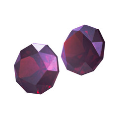 The natural red rhodolite garnet gemstone with VVS quality and round shape, front side shot on a...