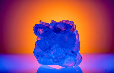 ice for the product presentation podium. beautiful natural ice with multi-colored lighting for the...