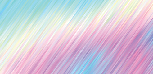 Holographic Gradient Stripes Vector Background. Pastel Rainbow Shiny Lines Texture. Psychedelic Color Neon Hatching Strokes Surface in Cyan, Blue, Pink, Violet, Magenta and Yellow.