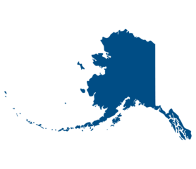 Alaska state map. US state of Alaska map.