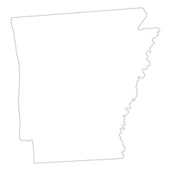Arkansas state map. Map of the US state of Arkansas. - obrazy, fototapety, plakaty