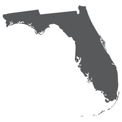 Florida state map. Map of the U.S. state of Florida - obrazy, fototapety, plakaty