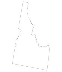 Idaho state map. Map of the U.S. state of Idaho.