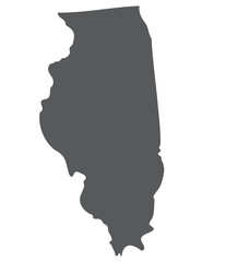 Illinois state map. Map of the U.S. state of Illinois.