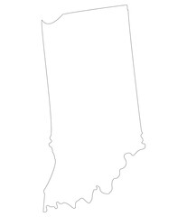 Indiana state map. Map of the U.S. state of Indiana.
