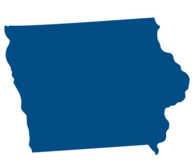Iowa state map. Map of the U.S. state of Iowa.