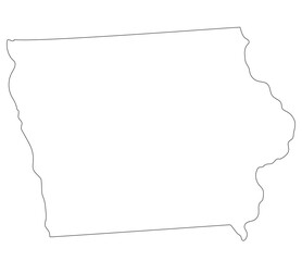 Iowa state map. Map of the U.S. state of Iowa.