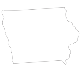Iowa state map. Map of the U.S. state of Iowa.