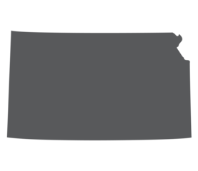 Kansas state map. Map of the U.S. state of Kansas.