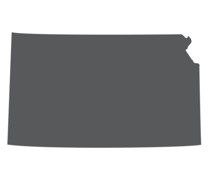Kansas state map. Map of the U.S. state of Kansas.