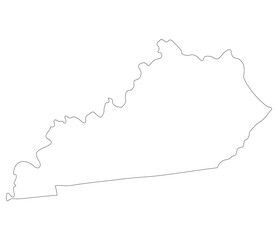 Kentucky state map. Map of the U.S. state of Kentucky.
