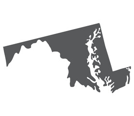 Maryland state map. Map of the U.S. state of Maryland.