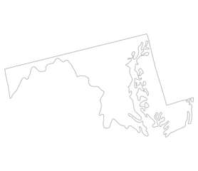 Maryland state map. Map of the U.S. state of Maryland.