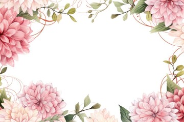 Obraz na płótnie Canvas Chrysanthemum flower border watercolor style