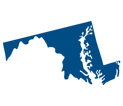 Maryland state map. Map of the U.S. state of Maryland.