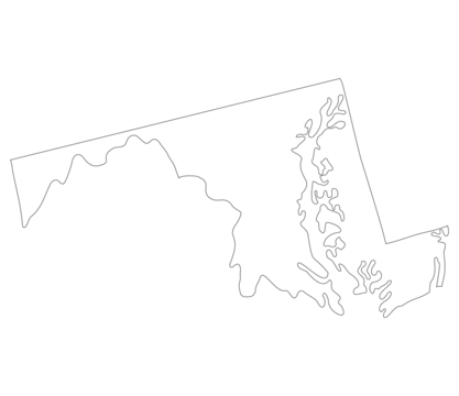 Maryland state map. Map of the U.S. state of Maryland.