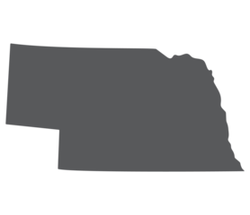 Nebraska state map. Map of the U.S. state of Nebraska.