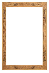 Wooden Frame With Beautiful Traditional Carvings PNG Transparent Background