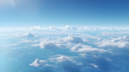 Fototapeta na wymiar Aerial View of Fluffy Clouds over Ocean