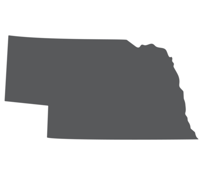 Nebraska state map. Map of the U.S. state of Nebraska.