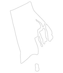 Rhode Island state map. Map of the U.S. state of Rhode Island.