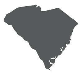 South Carolina state map. Map of the U.S. state of South Carolina in grey color.