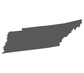 Map of Tennessee. Tennessee map. USA map in grey color.