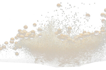 White Pepper seeds fly explosion, white Pepper mix powder float explode, abstract cloud fly. Peppercorn mix powder splash throwing in Air. Black background Isolated selective focus blur