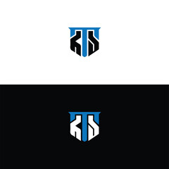 Obraz premium KTS logo. K T S design. White KTS letter. KTS, K T S letter logo design. Initial letter KTS linked circle uppercase monogram logo. K T S letter logo vector design. 