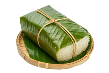 Vietnam Sticky rice cake (Banh Chung) on a white background PNG