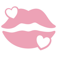 Pink Lips with Hearts