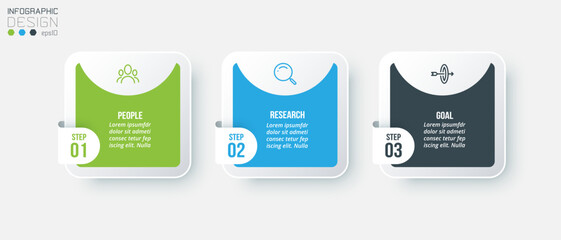 Infographic template business concept with step.
