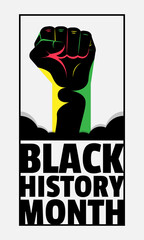 Black History Month poster with fist symbol
