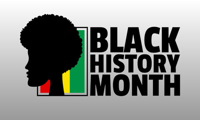 Black History Month poster with face silhouette