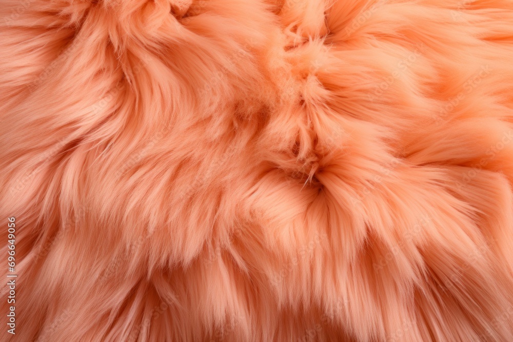 Poster wool closeup, peach fuzz trendy color concept. background with selective focus and copy space