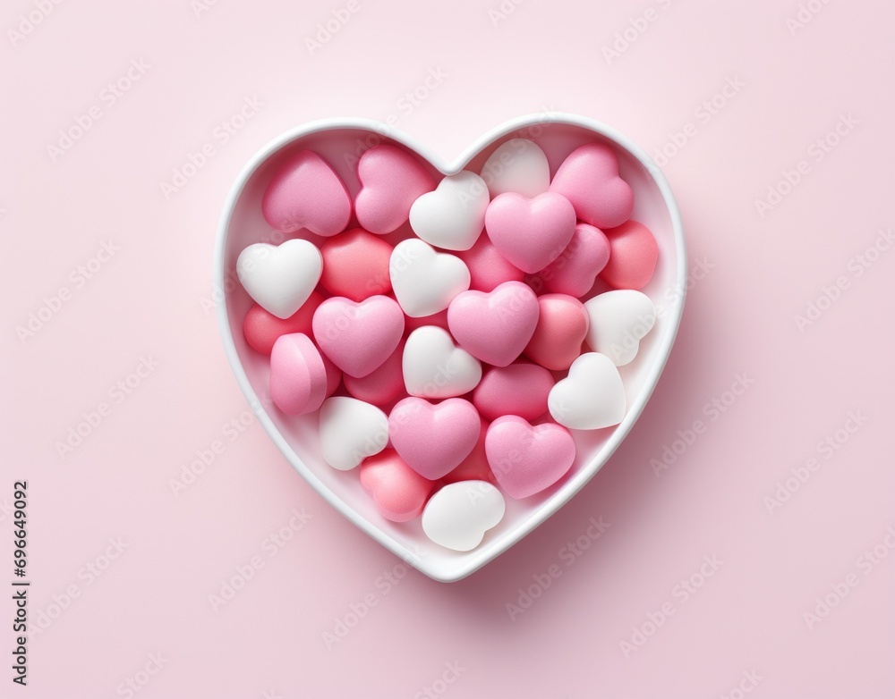 Poster pills in the shape of a heart. background with selective focus and copy space