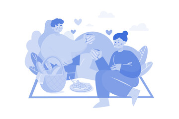 Obraz premium A couple going on a picnic together