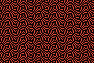 Fototapeta premium red wavy geometric lines abstract seamless pattern background