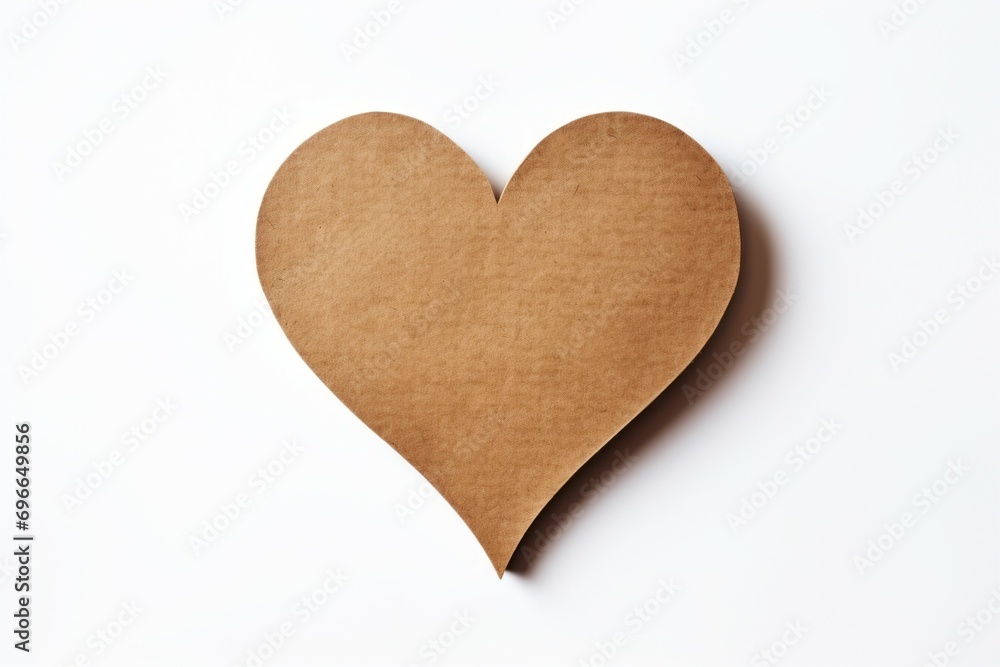 Aufkleber paper heart on a white background. valentine's day concept. backdrop with copy space for an inscript