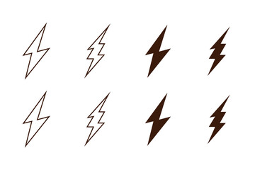 Electricity icon, lightning strike, energy, electricity icon. - obrazy, fototapety, plakaty