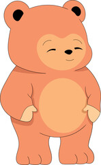 Obraz premium A big, fat orange teddy bear with a friendly face