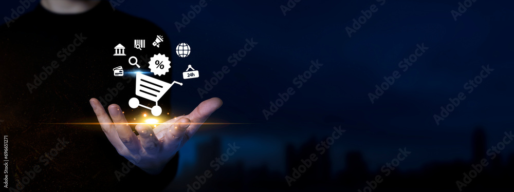 Poster global business globe with network connected to digital marketing strategy and creative solution. bu