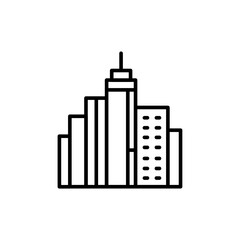 City building outline icons, building minimalist vector illustration ,simple transparent graphic element .Isolated on white background