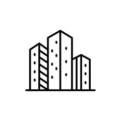City building outline icons, building minimalist vector illustration ,simple transparent graphic element .Isolated on white background